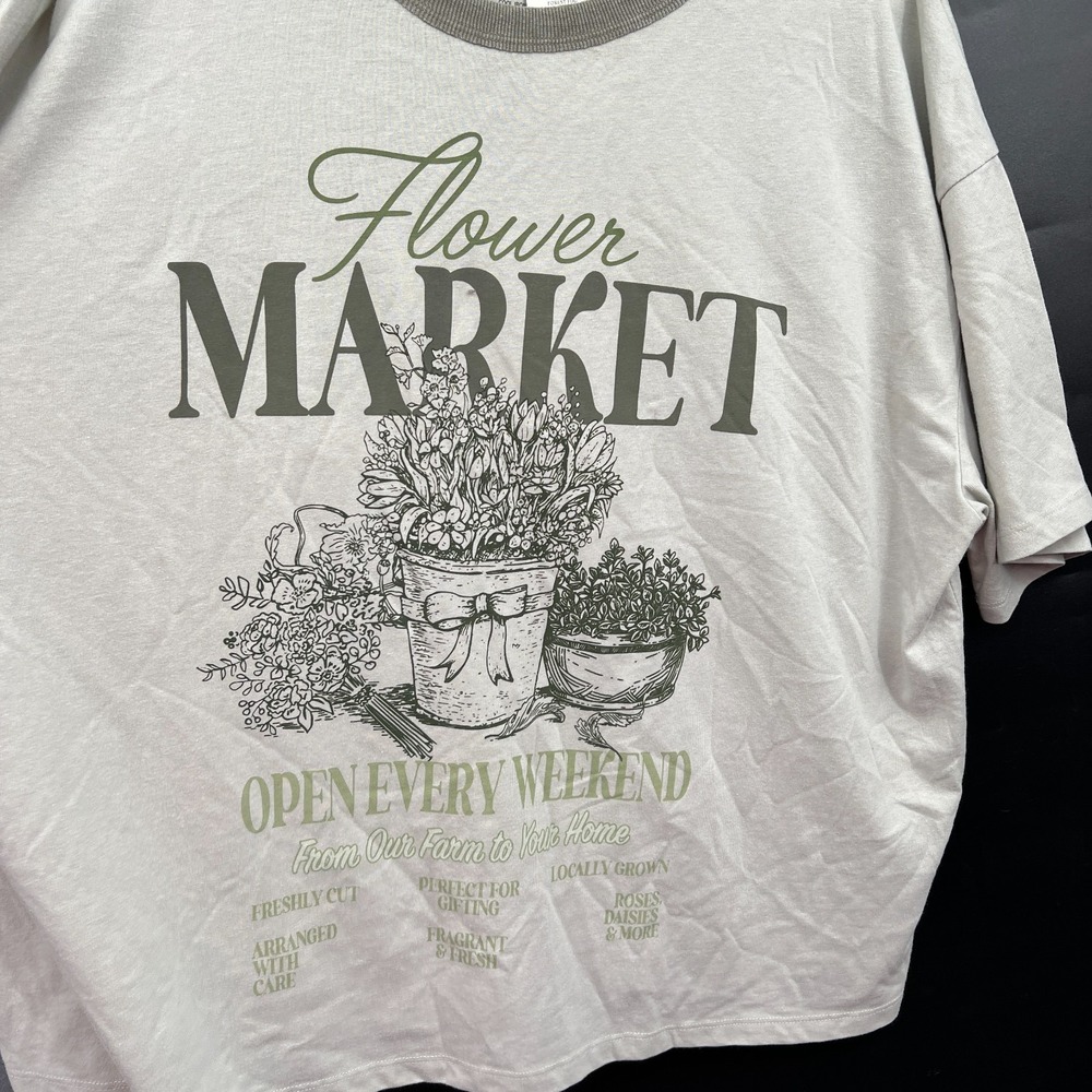 NEW zoe + Liv green ringer retro t-shirt granola girl botanical eco cottagecore - Picture 2 of 9
